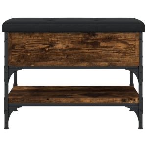 Пейка за обувки, опушен дъб, 62x42x45 см, инженерно дърво