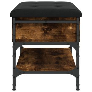 Пейка за обувки, опушен дъб, 62x42x45 см, инженерно дърво