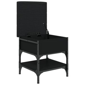 Пейка за обувки, черна, 42x42x45 см, инженерно дърво