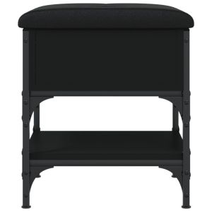 Пейка за обувки, черна, 42x42x45 см, инженерно дърво