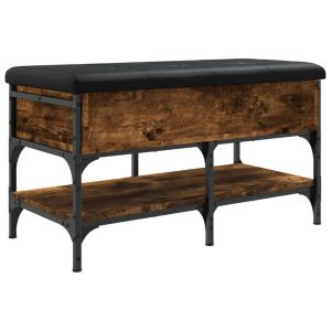 Пейка за обувки, опушен дъб, 82x42x45 см, инженерно дърво