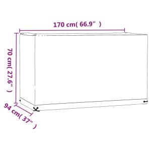 Калъф за градинска мебел 2 бр 8 капси 170x94x70 см правоъгълни