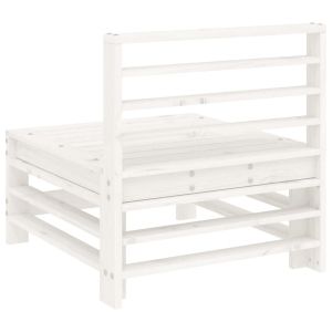 Градински средни дивани, 2 бр, бели, бор масив