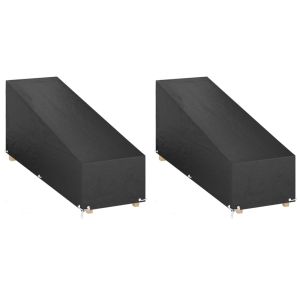 Покривала за шезлонги 2 бр 12 капси 205x75x40/70 см полиетилен