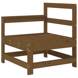 Градински лаундж комплект, 4 части, меденокафяв, бор масив