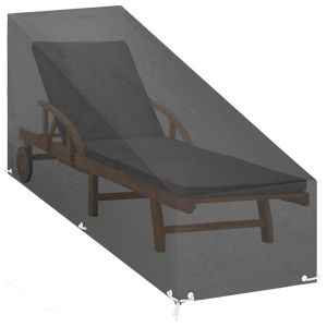 Покривала за шезлонги 2 бр 12 капси 200x65x35/60 см полиетилен