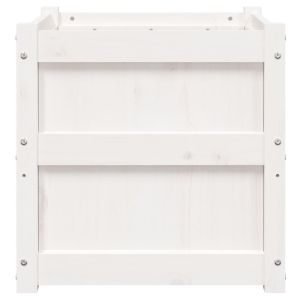 Градински сандъци, 2 бр, бели, борово дърво масив