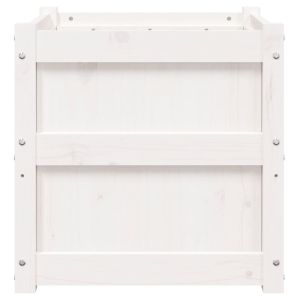 Градински сандъци, 2 бр, бели, борово дърво масив