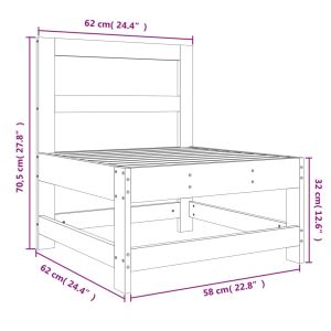 Градински средни диван, импрегниран бор
