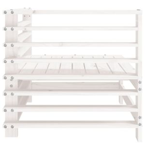 Градински ъглов диван, бял, бор масив