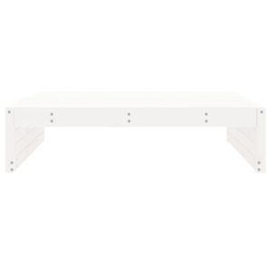 Градинска табуретка, бяла, 120x80 см, борова дървесина масив