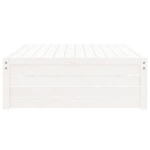 Градинска табуретка, бяла, 120x80 см, борова дървесина масив