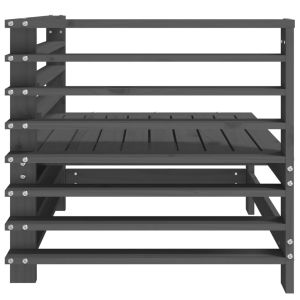 Градински ъглови дивани, 2 бр, сиви, бор масив