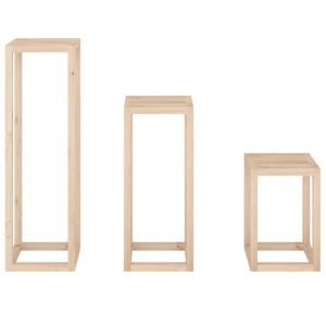 Комплект стойки за растения, 3 части, бор масив