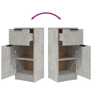 Сайдборд, бетонно сив, 30x30x70 см, инженерно дърво