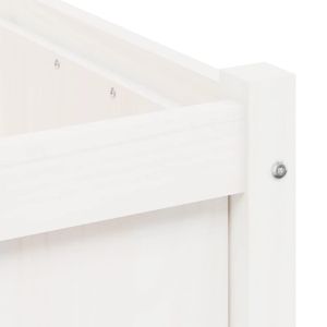 Градински сандък, бял, 50x50x50 см, борово дърво масив