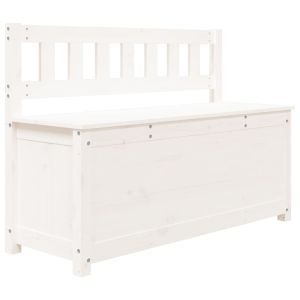 Пейка, бяла, 110x41x76,5 см, борово дърво масив