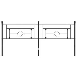 Метална резервна табла за легло, черна, 193 см