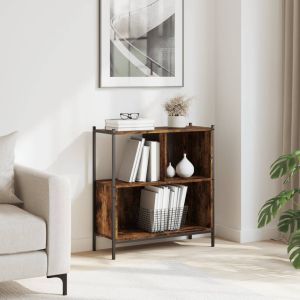 Библиотека, опушен дъб, 72x28x77,5 см, инженерно дърво