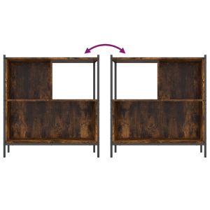 Библиотека, опушен дъб, 72x28x77,5 см, инженерно дърво