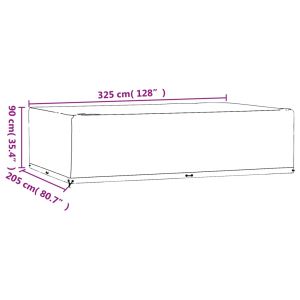 Калъф градинска мебел 2 бр 16 капси 325x205x90 см правоъгълни