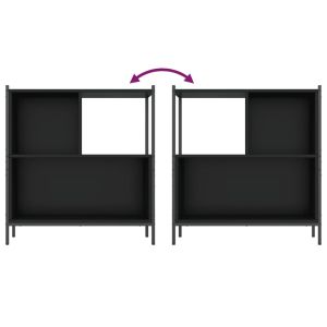 Библиотека черна 72x28x77,5 см инженерно дърво