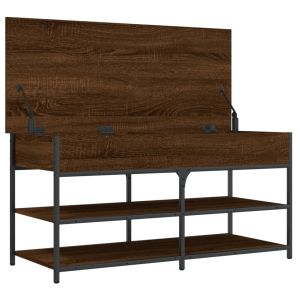 Пейка за обувки, кафяв дъб, 100x42,5x50 см, инженерно дърво
