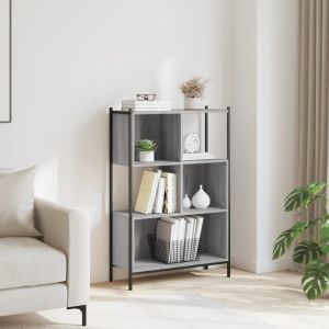 Библиотека, сив сонома, 72x28x109 см, инженерно дърво