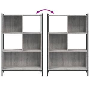 Библиотека, сив сонома, 72x28x109 см, инженерно дърво