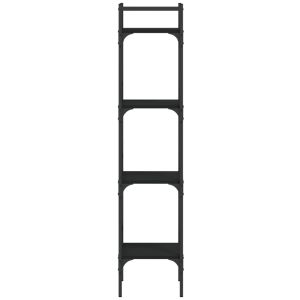 Етажерка за книги 4 нива черна 35x30x138,5 см инженерно дърво