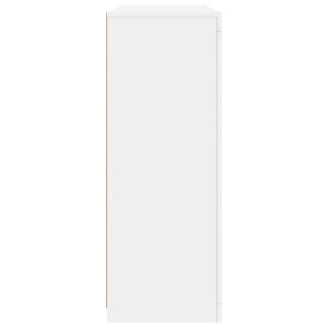 Сайдборди с LED осветление, 3 бр, бели, инженерно дърво