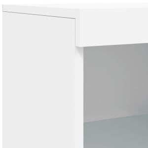 Сайдборди с LED осветление, 3 бр, бели, инженерно дърво