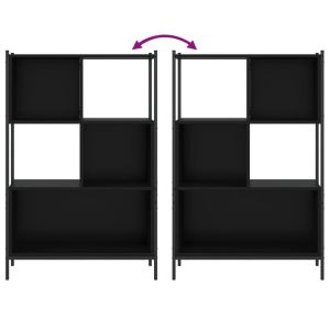 Библиотека черна 72x28x109 см инженерно дърво