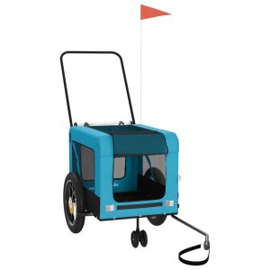 Ремарке за колело за любимци синьо черно Оксфорд плат и желязо