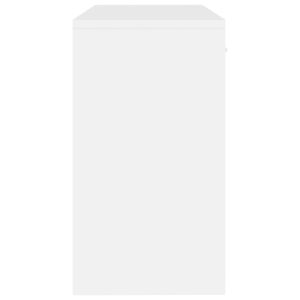 Бюро с чекмедже и шкаф бял гланц 100x40x73 см, инженерно дърво