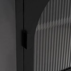 Нощно шкафче, черно, 50x35x60 см, стъкло и стомана