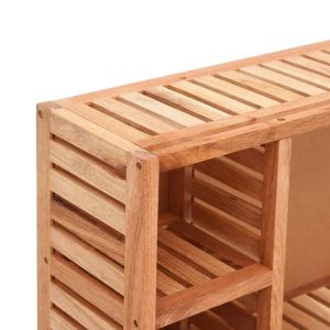 Шкаф с огледало 80x17x34 см орехово дърво масив