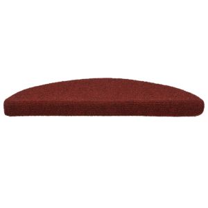 Изтривалки за стълби, самозалепващи се, 15 бр., 56x17x3 см, бордо червени, полукръгли
