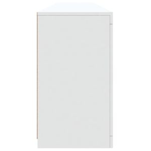 Сайдборд с LED светлини, бял, 202x37x67 см