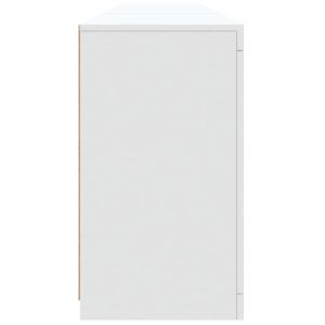 Сайдборд с LED светлини, бял, 181,5x37x67 см