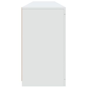 Сайдборд с LED светлини, бял, 181,5x37x67 см