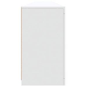 Сайдборд с LED светлини, бял, 283x37x67 см