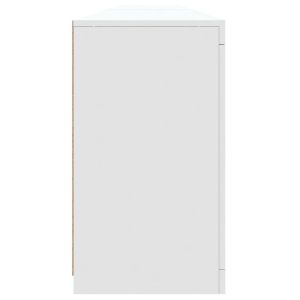 Сайдборд с LED светлини, бял, 283x37x67 см