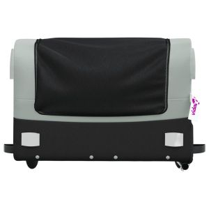 Ремарке за велосипед, черно и сиво, 45 кг, желязо