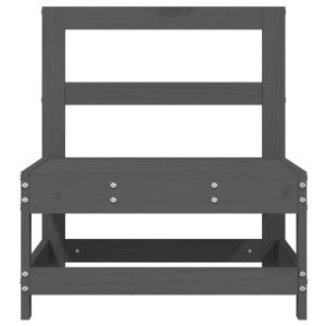 Градински средни дивани, 2 бр, сиви, бор масив