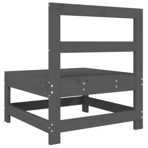 Градински средни дивани, 2 бр, сиви, бор масив