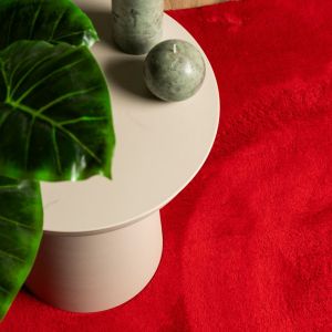 Килим HUARTE с къс косъм, мек и миещ се, червен, 160x160 см