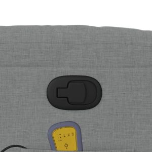 Масажен реклайнер стол, светлосив, текстил