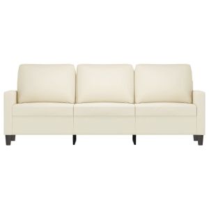 3-местен диван, кремав, 180 см, кадифе