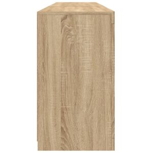 Сайдборд с LED светлини, сонома дъб, 162x37x67 см